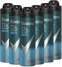 Kit com 6 Desodorante Rexona Motionsense Men Antitranspirante Aerossol Impacto 150ml