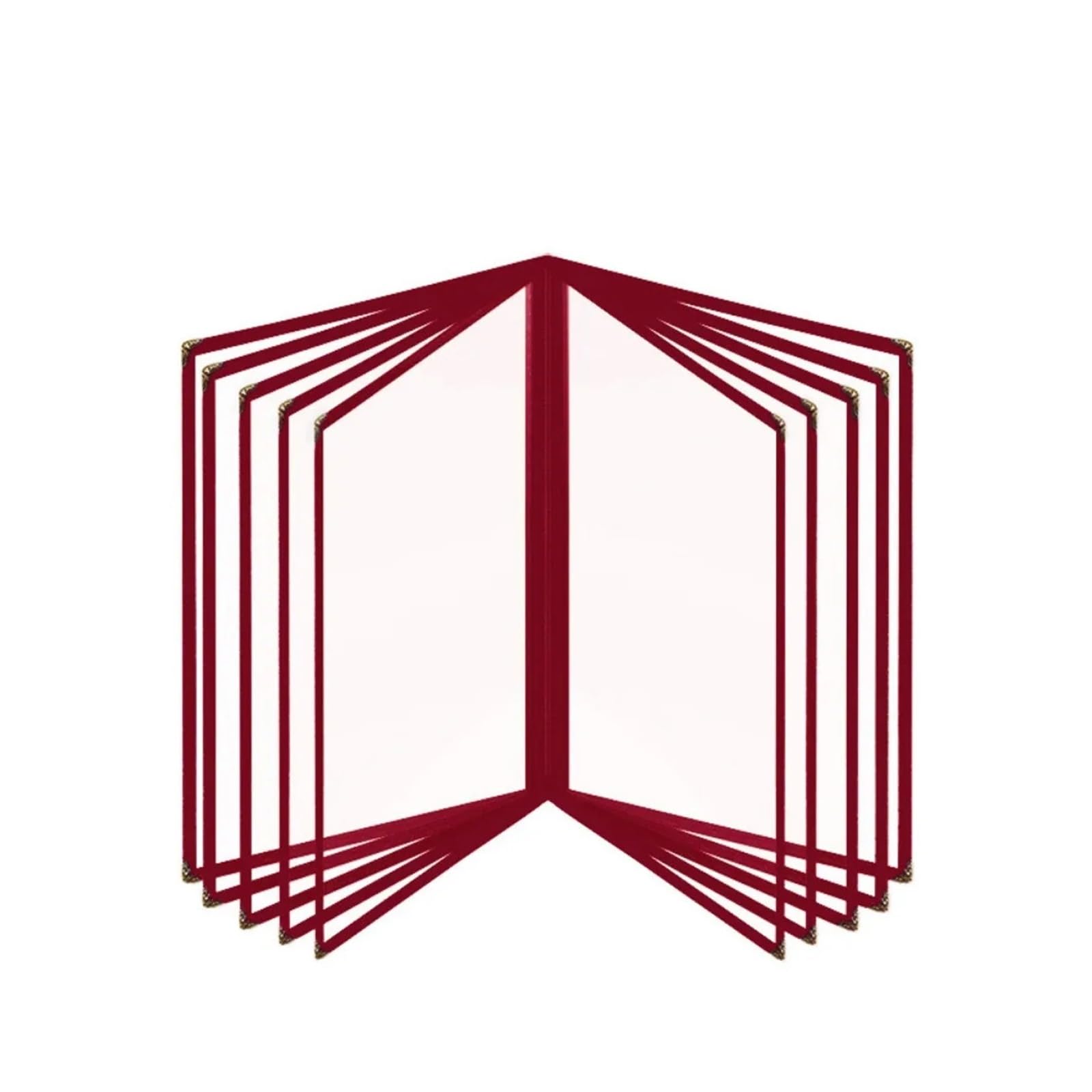 Portada de menú de restaurante Cubierta plegable de PVC transparente for menú A4, soporte papel reutilizable, paneles dobles, menús impermeables, libro exhibición for Hotel(Red 10 Pages)