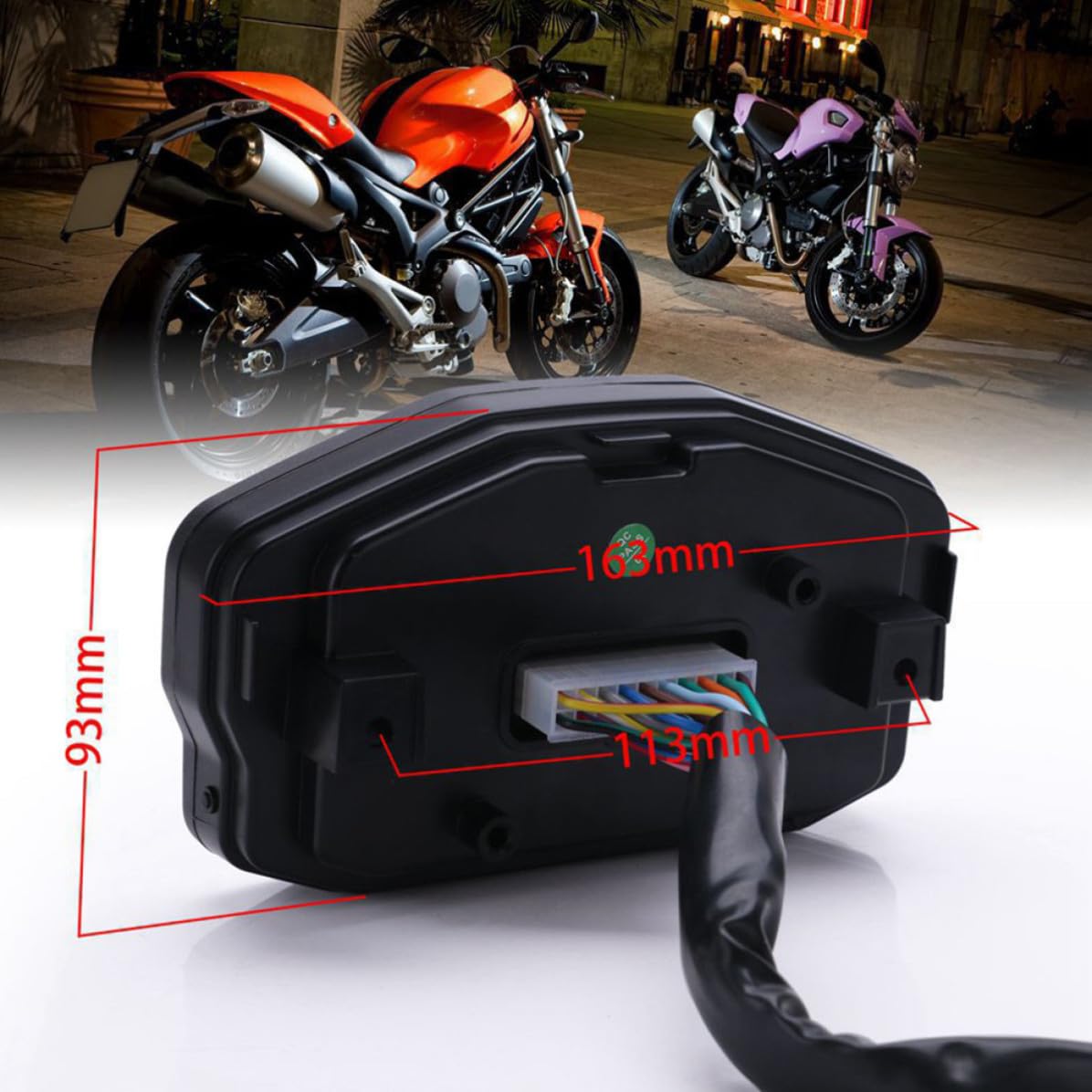 Velocímetro Digital LCD para Motocicleta 12v Odómetro