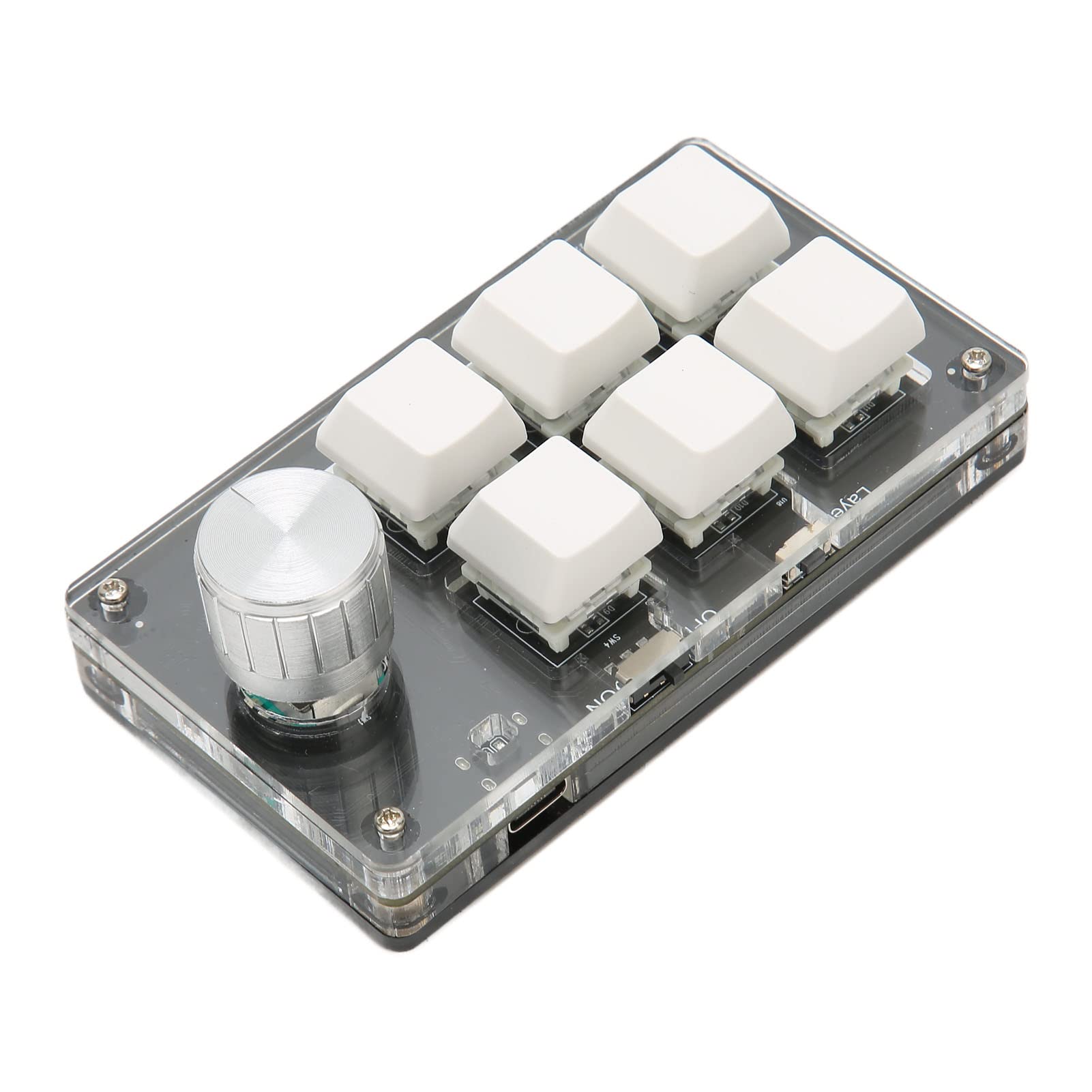Aramox Mini Tastiera, Connessione a Doppia modalità Plug And Play Tastiera a Una Mano Comunemente Usata Tasto Blu Generale 6 Tasti per Computer (#2)
