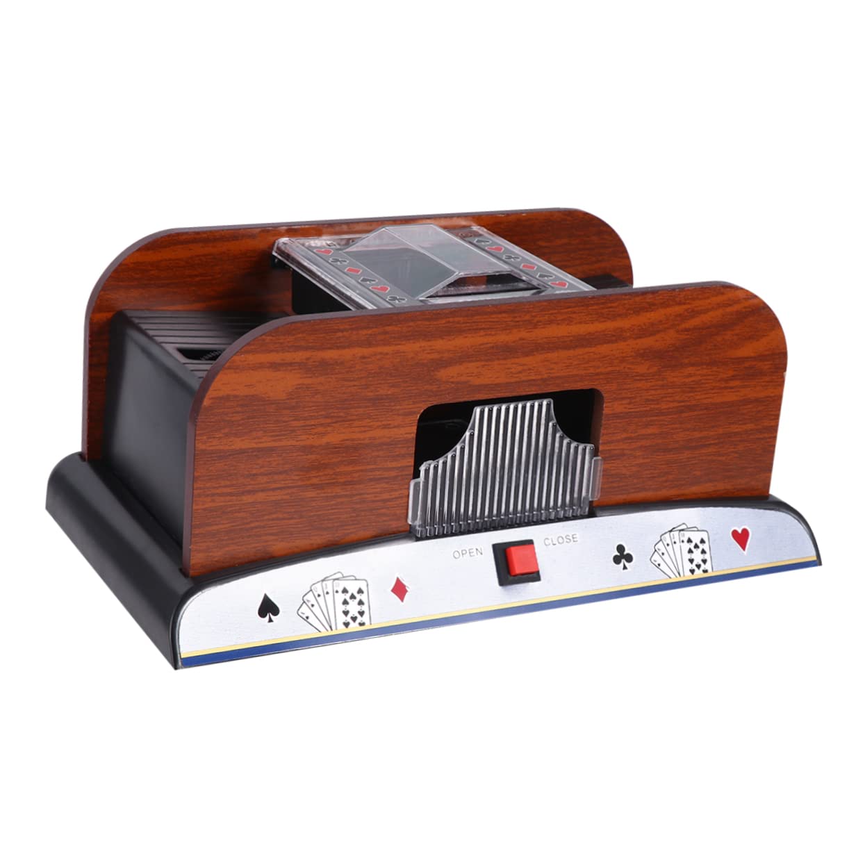 Mélangeur Automatique De Cartes à Jouer pour Joueurs De Poker Et Bridge Format Double Paquet en Bois Gestion sans Pile Outil De Mélange pour Jeux De Société Usage Ludique Et Compétitif