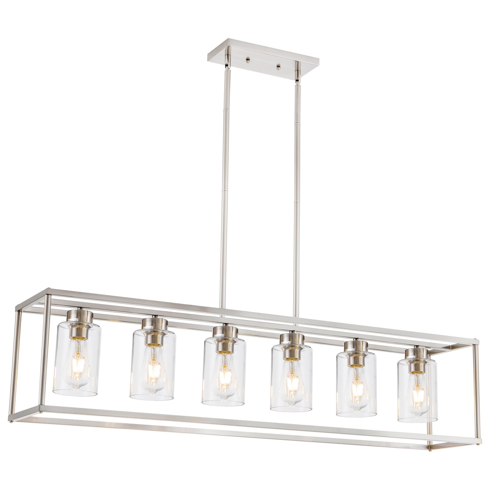 Lámpara De Techo Colgante De 6 Luces Para Sala De Estar, Lámpara De Techo Colgante Industrial Rústica, Níquel Cepillado, Moderna Lámpara Colgante De Techo Para Dormitorio, Pasillo, Cocina, Comedor