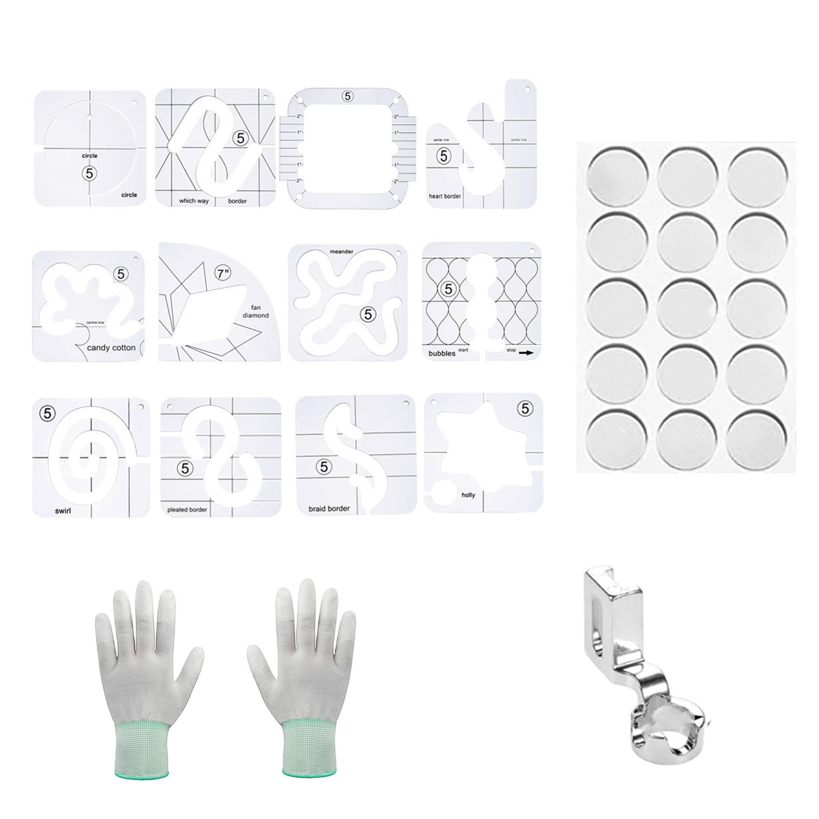 15 Pezzi Frees Motion Quilting Template Righello in Acrilico per Quilting Modello per Quilting Stencil Strumento per Quilting Righello per Cucire