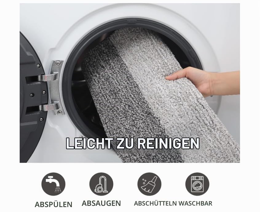 Schmutzfangmatte 90x150cm Khaki Halbrund Fussmatte Innen rutschfeste Fussmatte Aussen Fußmatte Waschbar Fußmatten Haustür Türmatte für Flur Küche Haustiere Fußmatte Außen