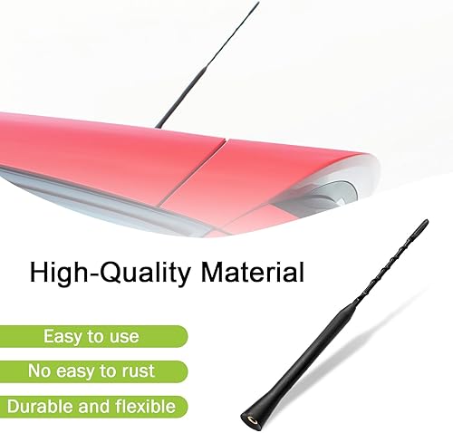 Miniatura 2 de BlingKingdom Reemplazo universal de antena de coche de 9 pulgadas, amplificador de señal de radio, mástil aéreo de radio de techo AMFM para