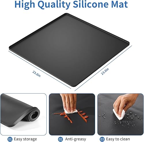 Miniatura 3 de Mini soporte para refrigerador con alfombrilla de silicona, soporte ajustable para refrigerador con 4 pies de acero inoxidable (9 a 10.2 pulgadas de