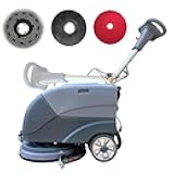 Emotor 15'' Foldable Walk Behind Hand Push Floor Scrubber Machine for Industrial Commercial Use, Upgrade Automatic Water Flow, Machine Size 32