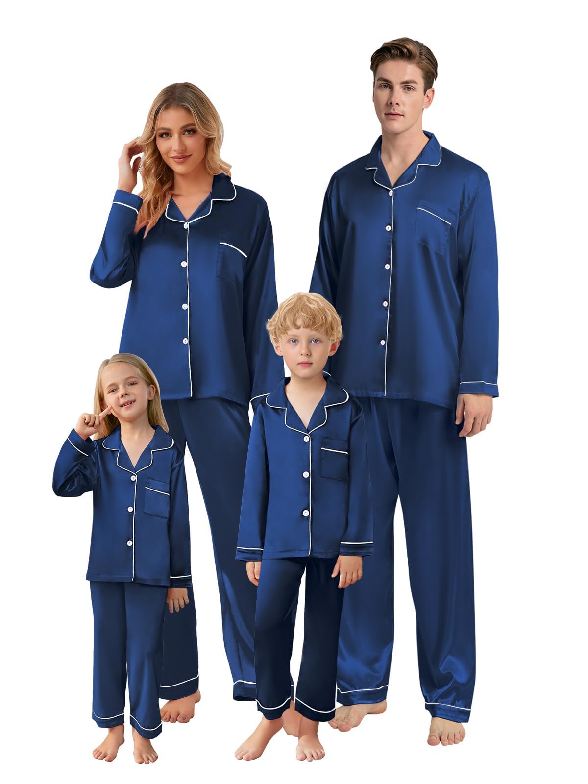 Schbbbta Christmas Family Silk Pajamas Matching Set