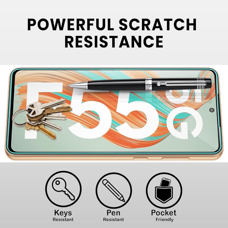 Image of Screen Protector Tempered Glass For Samsung Galaxy F55 5G Cellphone With Easy Installation Kit