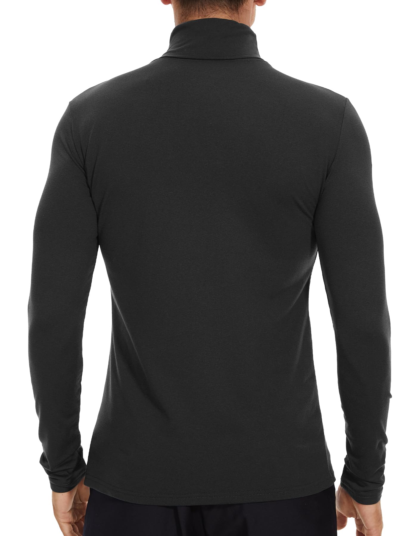 SIMIYA T-Shirt Basique à col roulé pour Homme - Coupe ajustée - Doublure en Peluche - sous-vêtements Thermiques - Manches Longues - Élastique - Hauts Thermiques Homme - Confortable et Respirant