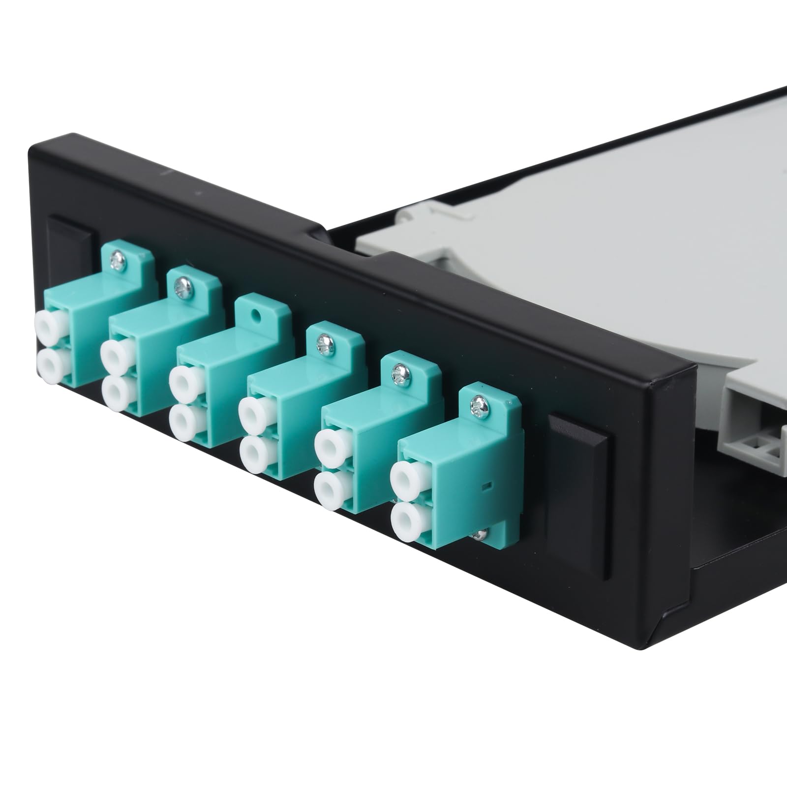 LC-MM LC-OM3 Boîtier mural en fibre optique duplex 12 ports avec bobine multimode LC-OM3 (comprend 1,2 m Pigtail et 6 coupleurs)