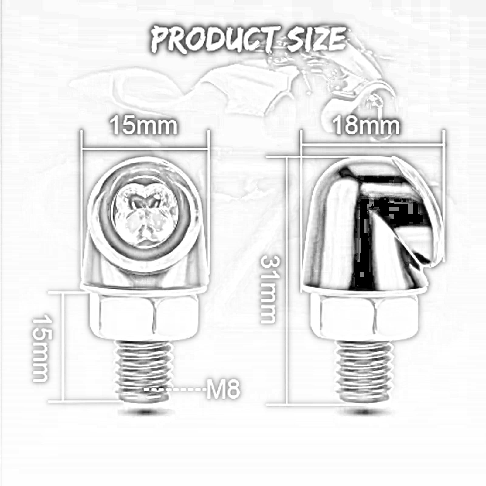 Per YZF Per R125 Per R25 Per R6 Per R3 Per R1 Per R7 Per XJ6 Per XMAX 125 300 Per MT125 3 Fili Anteriori Direzione Posteriori Indicatore Luminoso 8mm(Red,2pcs)