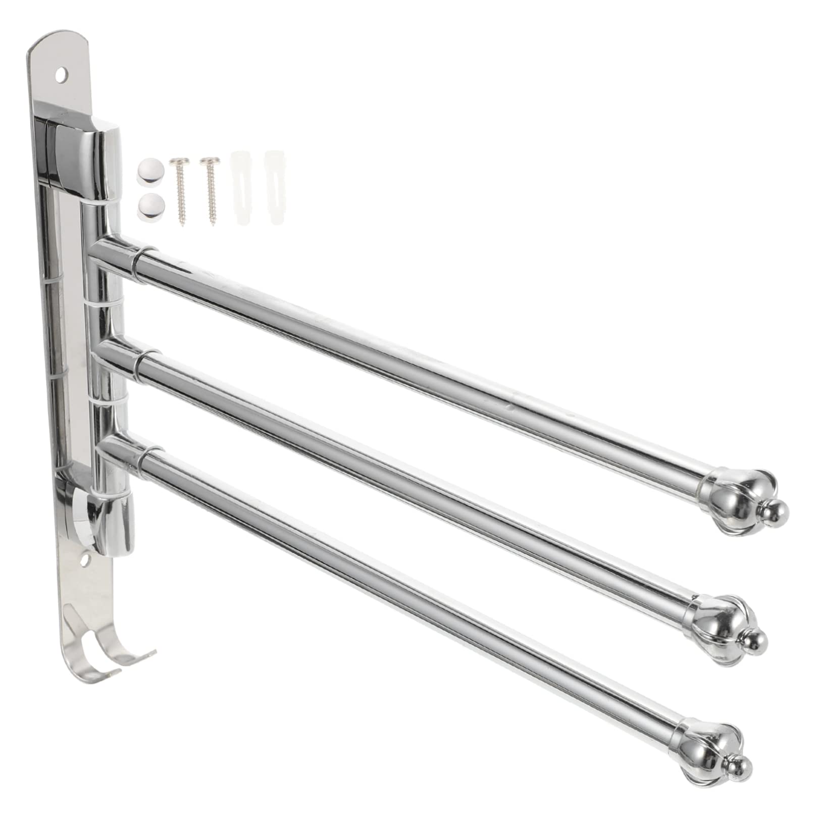 BQQQ Appendiabiti Girevole in Acciaio Inox per Cucina, Bagno, portasciugamani Girevole in Argento con Asta, portasciugamani in Metallo