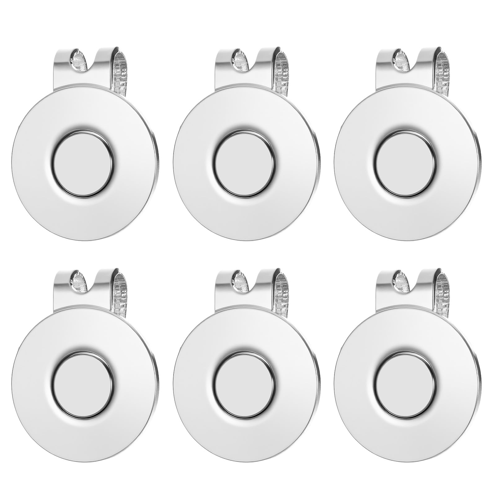 YBEATY 6 Pcs Golf Marker Hat Clips Magnetic Ball Holders Ball Markers Caps Professional Training Aids Accessories for Golf Hats Caps Pants Gloves Bags (Ball Marker Not Included)