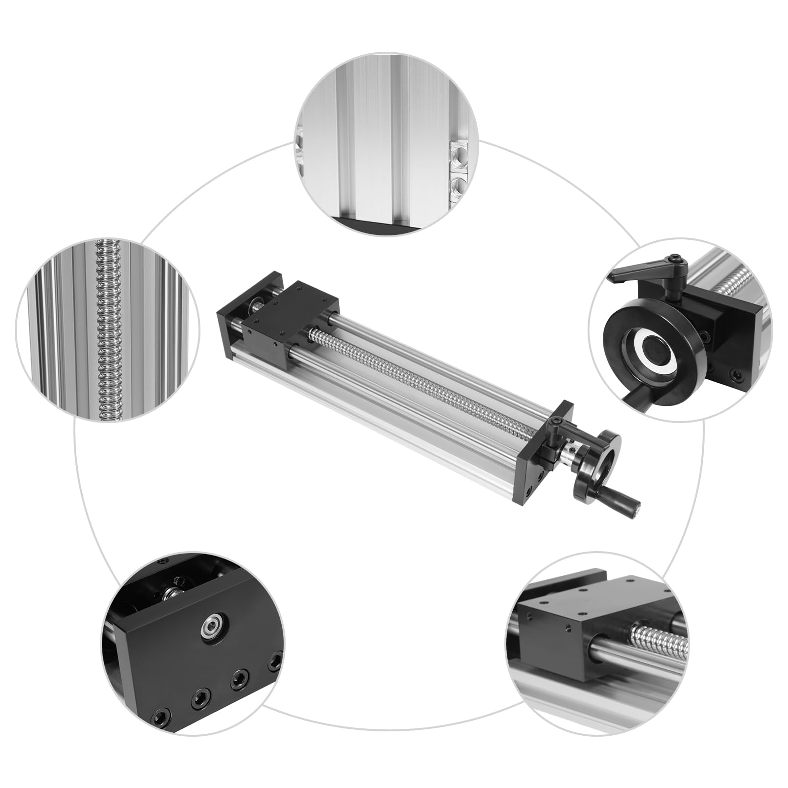 MINRS Linearführungs-Schiebetisch Lineartisch Geräuscharm Einfache Bedienung Manuelle Steuerung für Schiebe-Lineartisch für Produktionsmaschinen, Präzisionsmessung von optischen Labors (Hub 250mm)