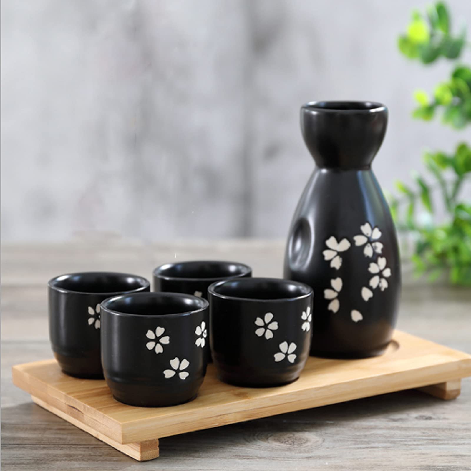 Set Di Sake Tradizionale In Ceramica - 5 Pezzi Per Casa, Ristorante O Taverna - Stile Giapponese - Foto 2