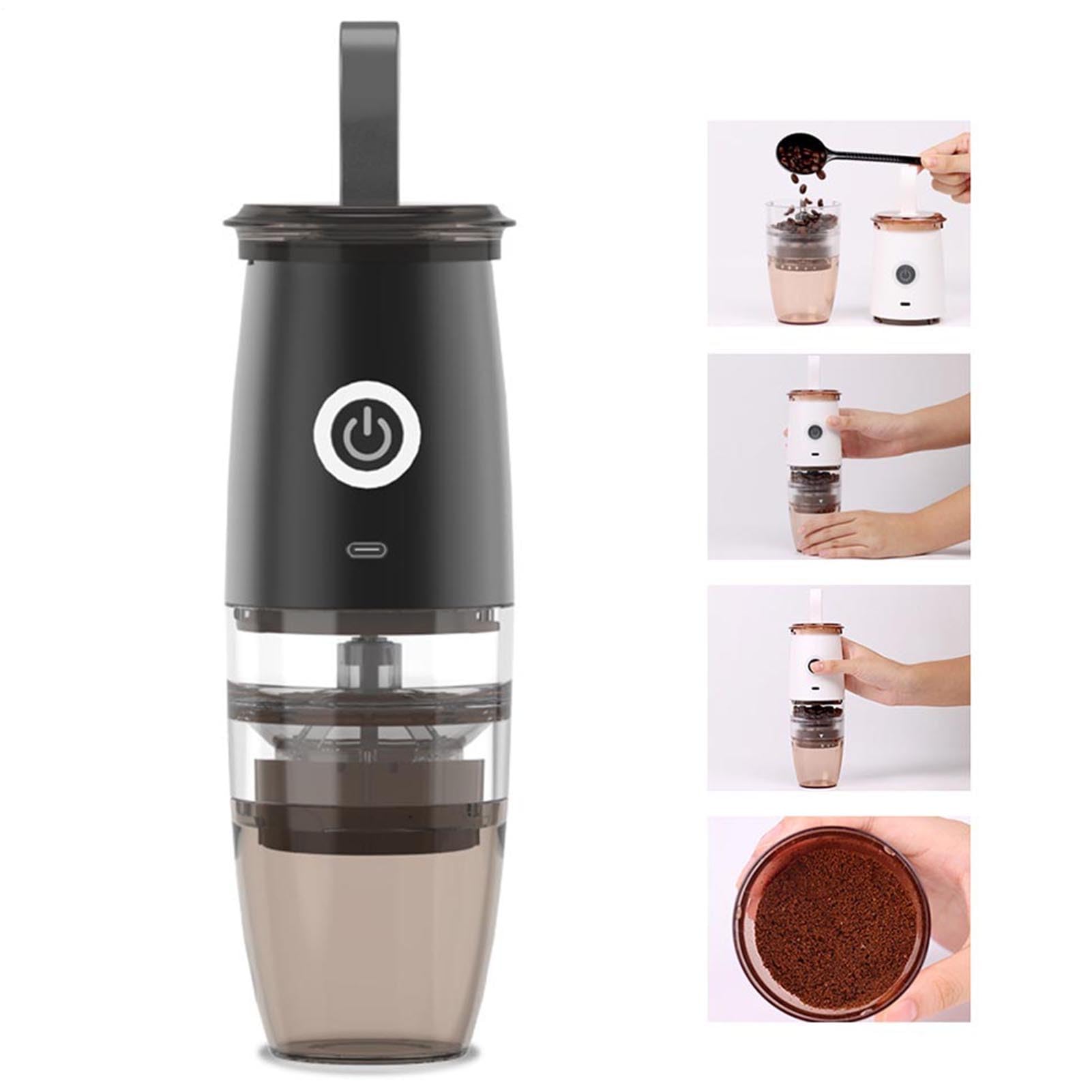 Molinillo de café portátil - Molinillo de café 2 en 1, molinillo de café para muelas | Molinillo de 3 tipos con 5 ajustes de molienda fina/gruesa y recipiente de café transparente