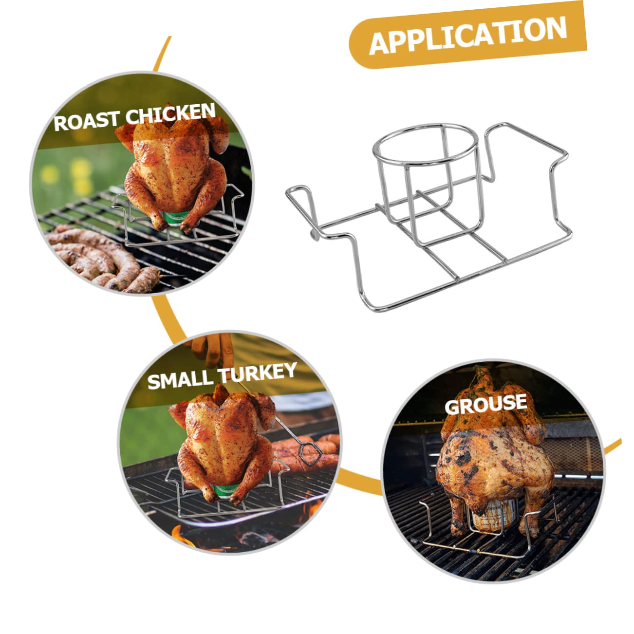 Soporte Plegable Acero Asar Inoxidable Pollo para para Barbacoa