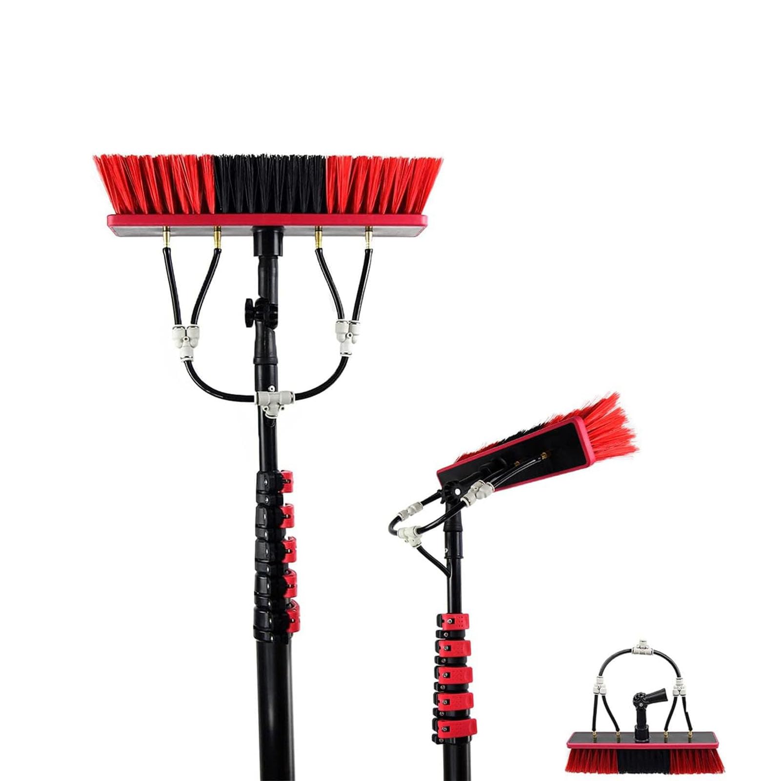 DUANHOZ 5.4m Telescopic brush,Water Fed Telescopic Brush,Window Cleaning Pole Extendable Cleaner Conservatory Roof Suitable For Photovoltaic Panel CleaningTrucks Windows
