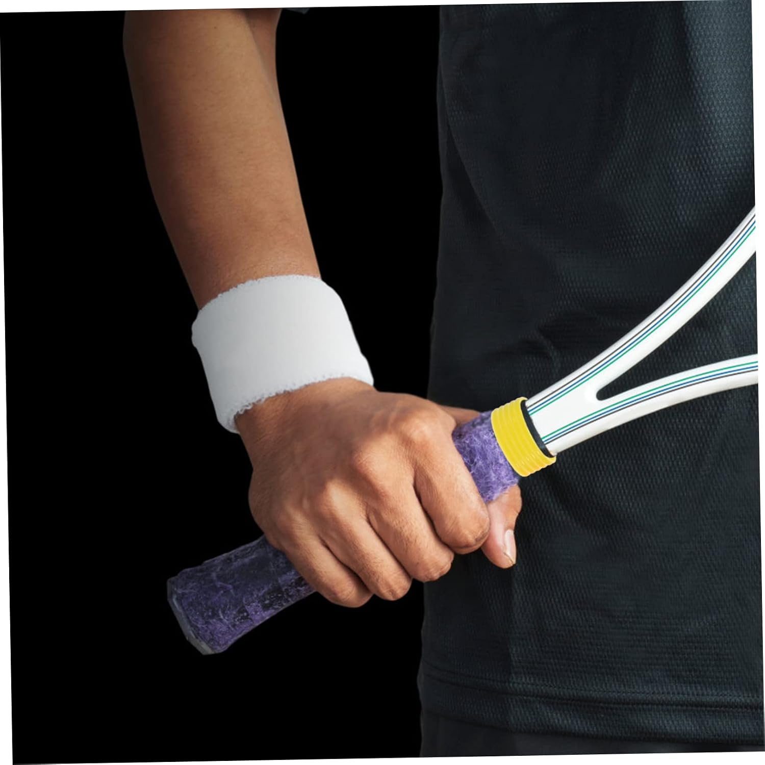 VICASKY 5Pcs Racket Grip Bands Absorbent Clear Silicone Handle Wrap for Tennis Squash Non Slip Elastic Design Random Colors for Humid Conditions Durable Flexible Racket