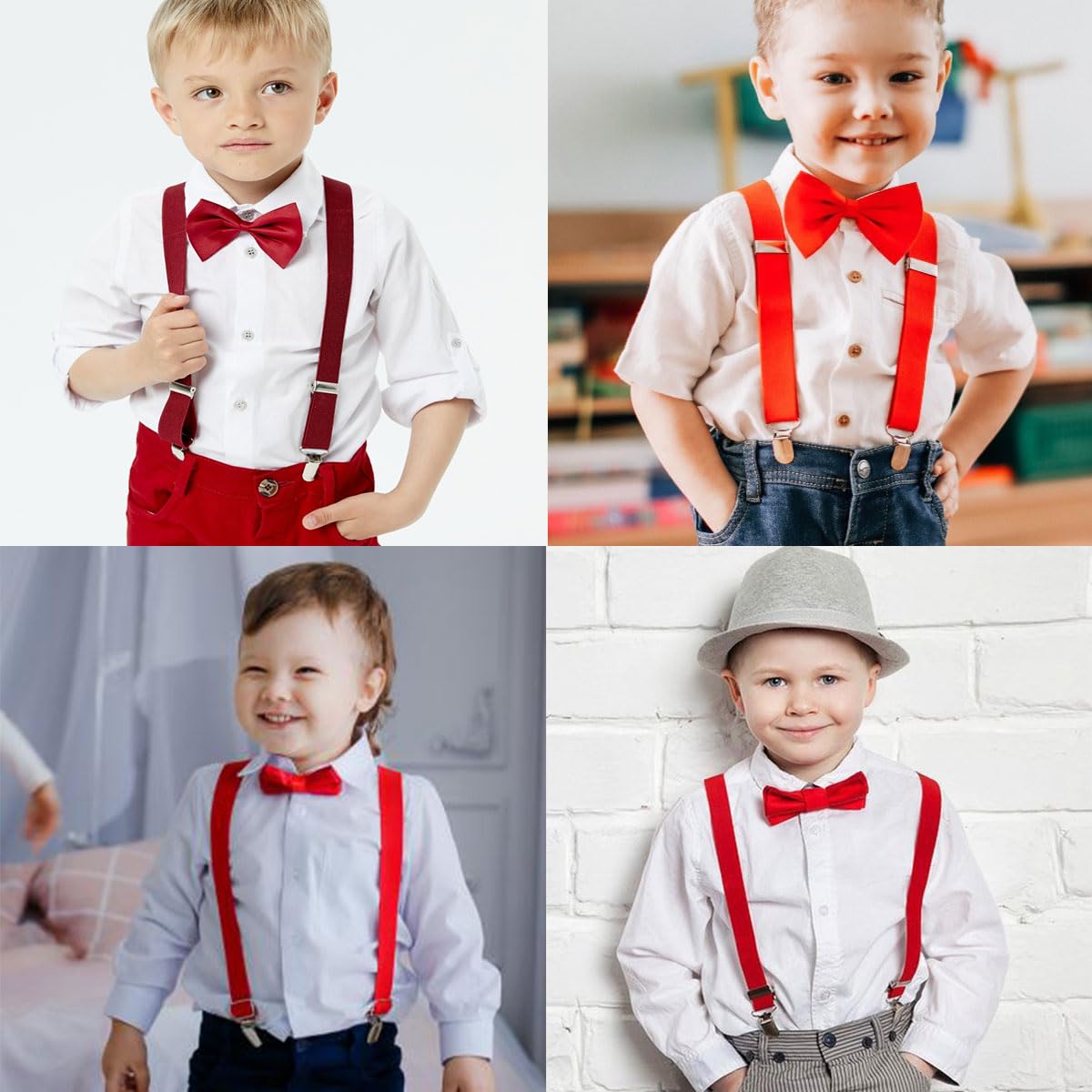Tokaneit Niños Tirantes Pajarita Juegos Tirantes Ajustables en Forma de Y con Pajaritas,Juegos Pajaritas Ajustables Niños,Child Kids Clip On Suspenders,Portabebés,for Boys and Girls