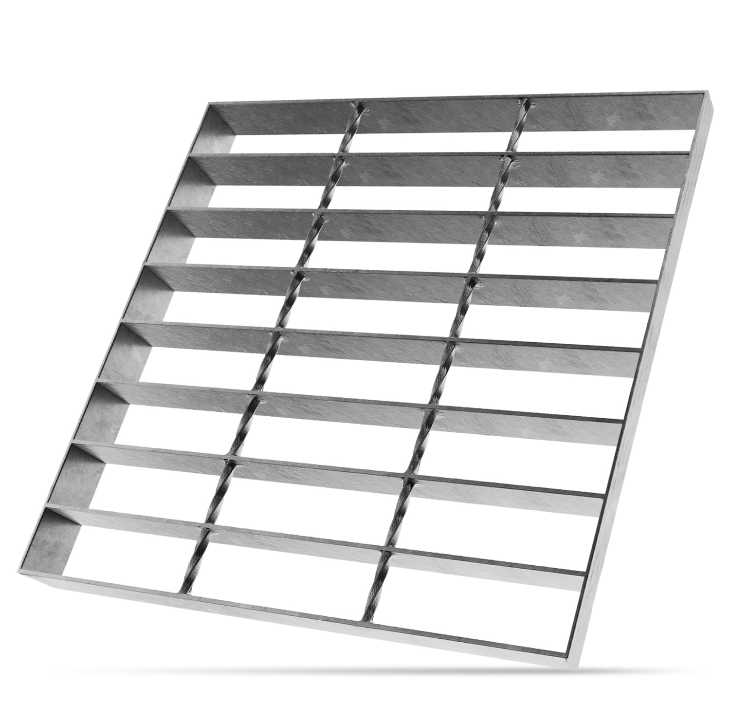 Galvanized Steel Drain Grate 12x12 Inch Outdoor Square Drain Cover B Class Heavy Duty Sewer Grate Replacement Durable Channel Grate for Driveway Concrete Yard