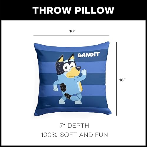 Miniatura 5 de Northwest Almohada Bluey, 18" x 18", Roll Call Bandit