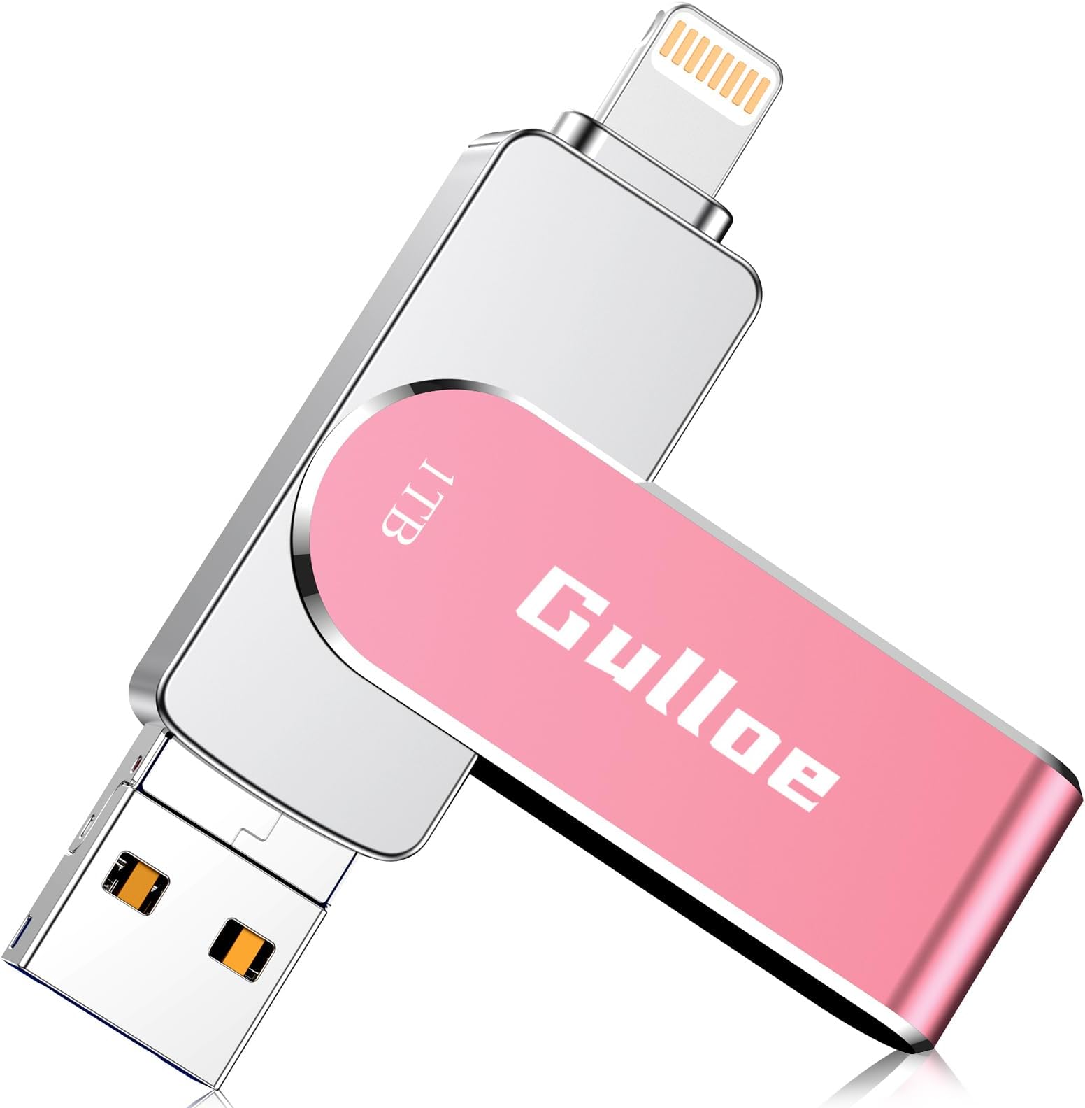 Flash Drive for iPhone 1TB, Gulloe USB Memory Stick Photo Stick External Storage Thumb Drive for iPhone iPad Android Computer (Rose Gold)