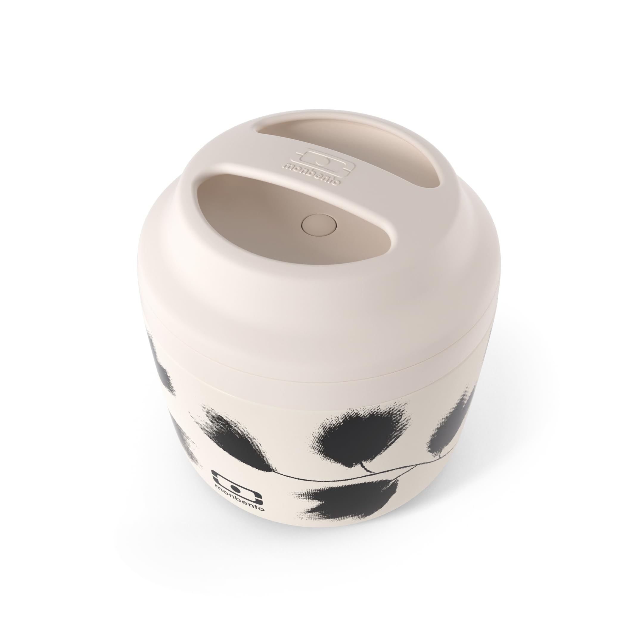 monbento - MB Element Graphic Plume Insulated Container - Beige - Leakproof and Insulated Lunch Box Keeps Food hot/Cold - BPA Free - Food Grade Safe - Feather