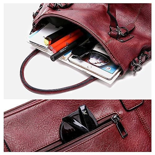 Bolso Hobo Tote grande de cuero vegano para mujer miniatura 6