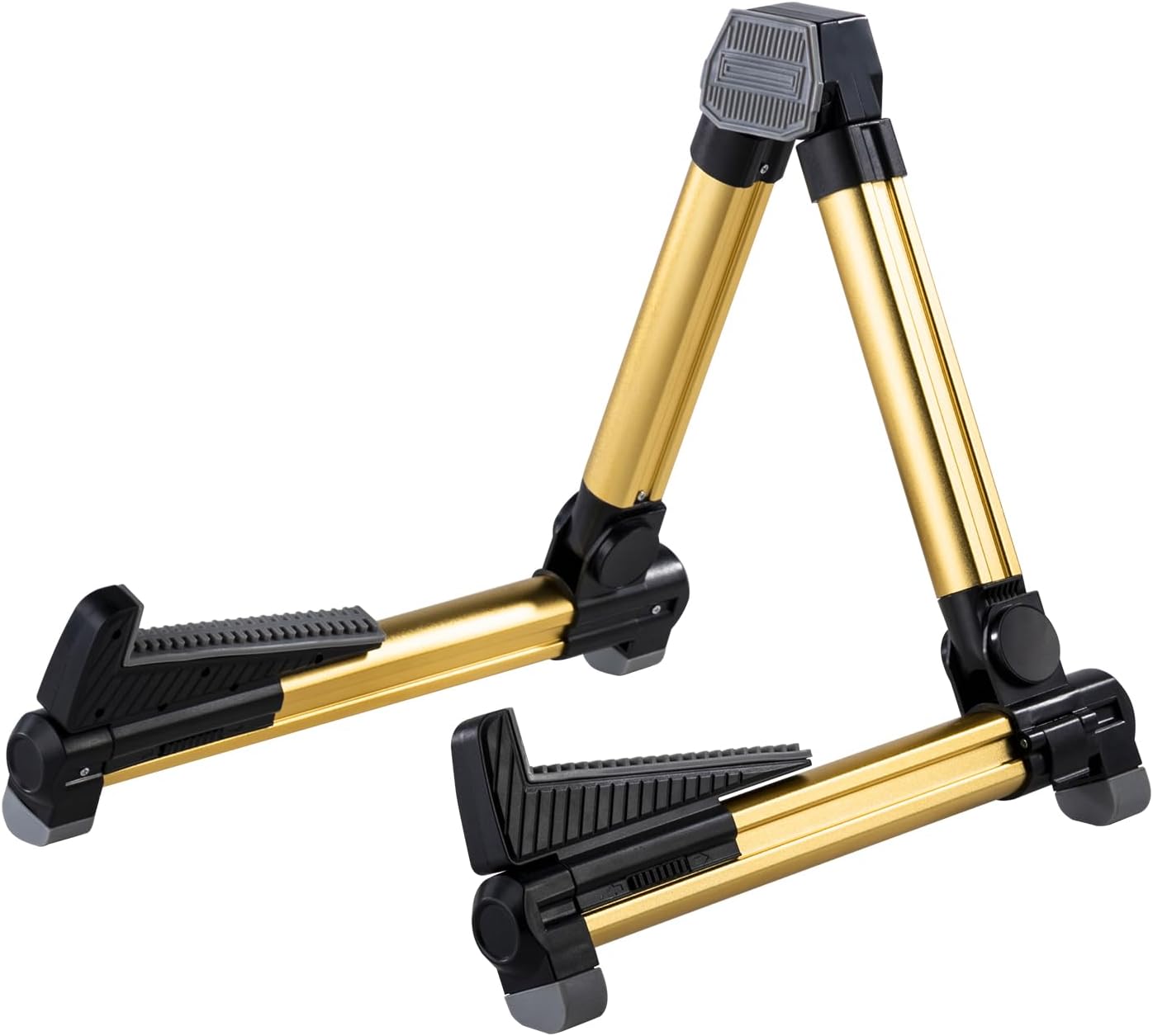 ENO MUSIC Folding Acoustic Guitar Stand, Suitable for Electric Guitars, Bass Guitars (Gold)