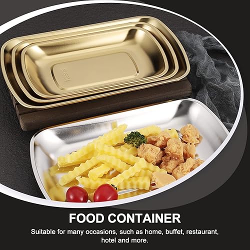 Miniatura 4 de 1 unid 304 de acero inoxidable para hornear, plato de refrigerio, recipiente de alimentos, plato de aperitivos, plato de postre, bandeja de té de la