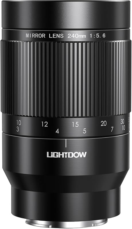 E 240mm F5.6 Reflex Lens - MF for Sony a7 IV/a7 III/ZV-E10/a7R V/a7C II/a7R IV/a7S III/a1/a9 III/a6400/a6100/a9 II/a7 II/a6000/NEX-6/NEX-5/Alpha - Manual Focus Mirrorless Cameras Lens(E Mount)