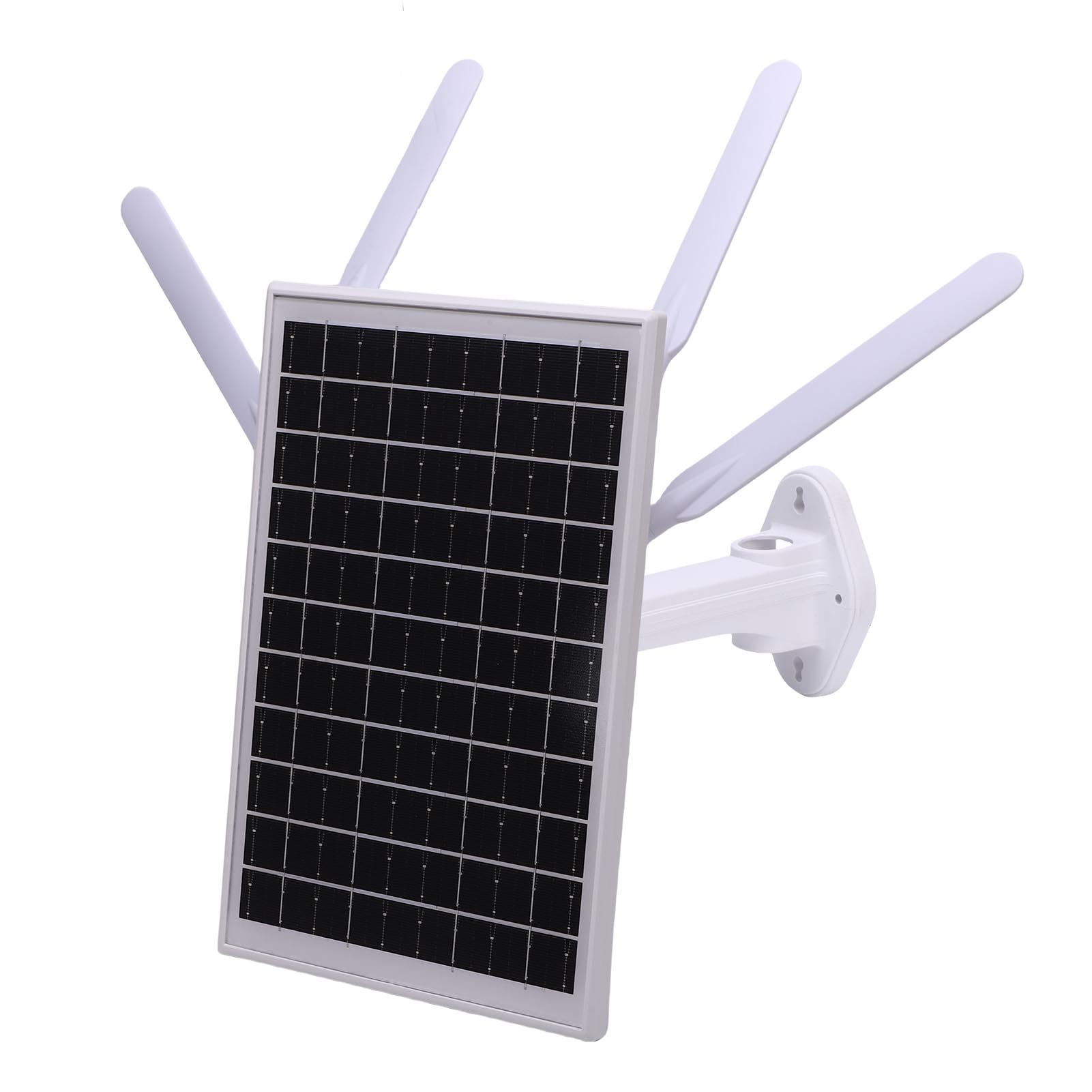 Generic Modem Router 4G LTE Ad Energia Solare per Sorveglianza Esterna con Batteria per Campeggio, e Vita Fuori Rete 300Mbps 6 Extender (Antenne bianche)