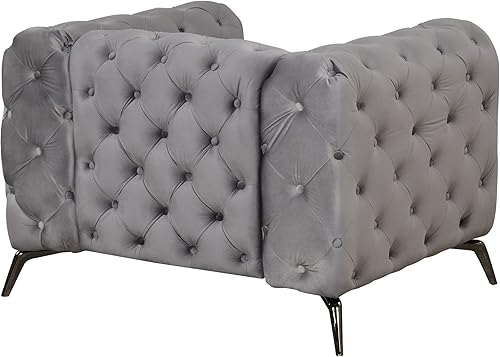 Miniatura 5 de kevinplus Juego de sofá Chesterfield de terciopelo de 3 piezas para sala de estar, sillón individual de acento moderno, sofá biplaza y sofá de 3