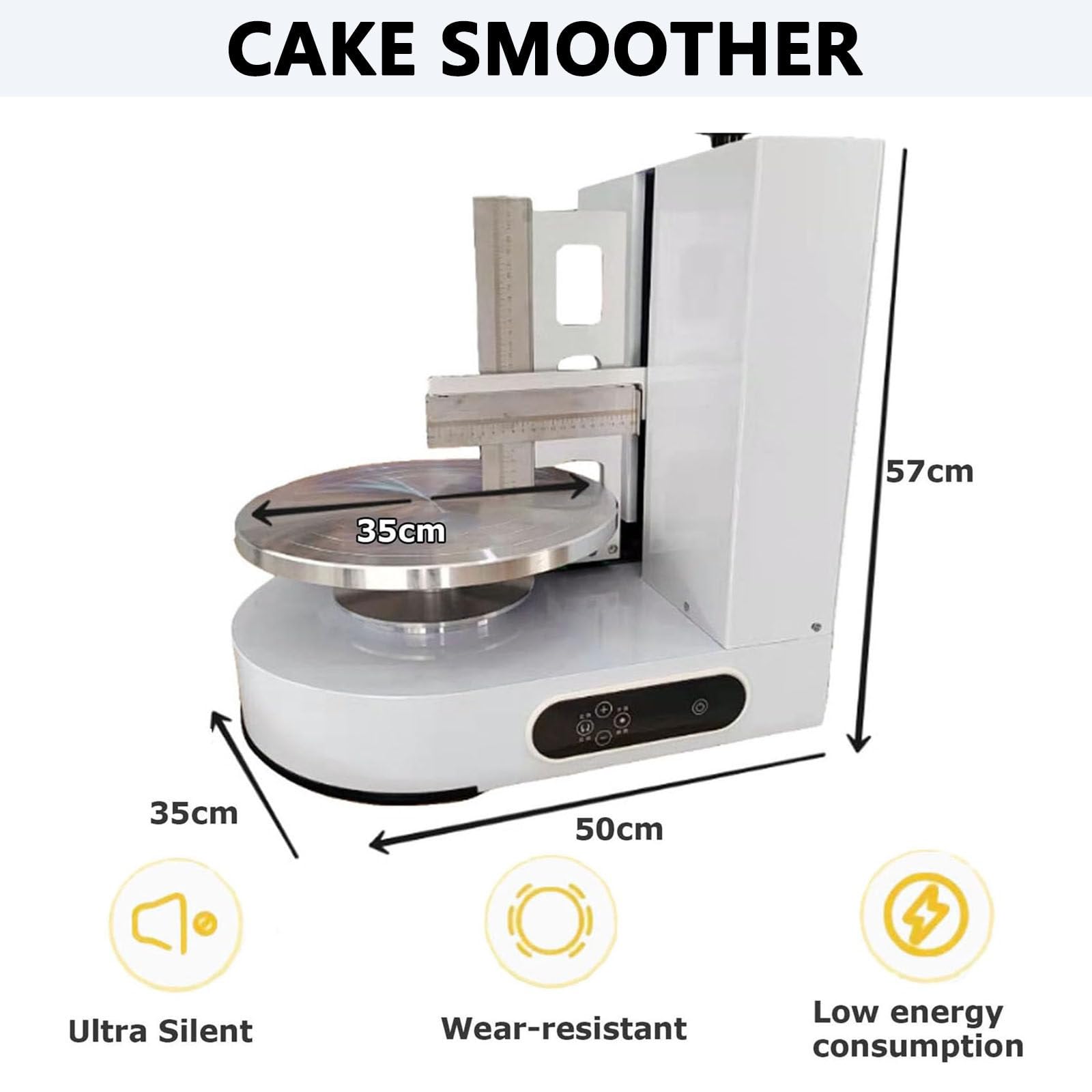 Macchina elettrica per decorare torte da 200 W, semiautomatica per glassa e spalmatrice per torte, adatta per torte da 10-30 cm, strumento efficiente per l'applicazione della crema