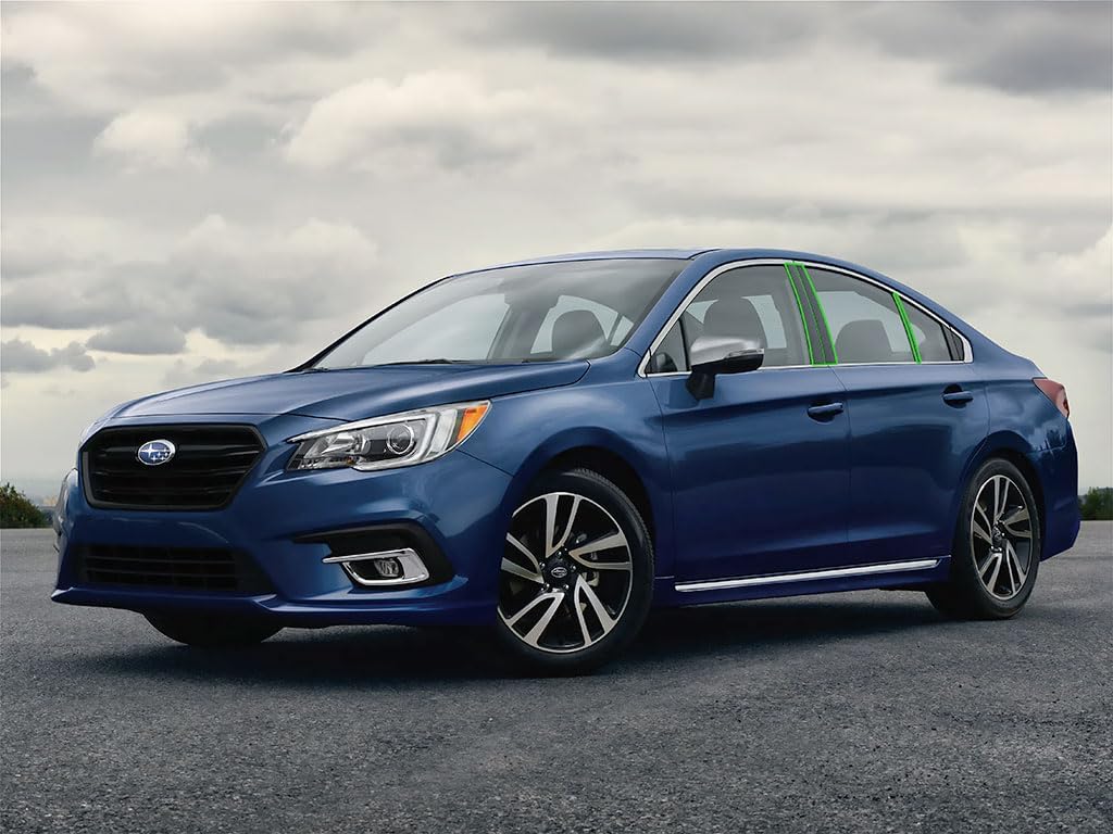 Rvinyl Pillar Post Pre Cut Window Trim Kits in Gloss Black Compatible with Subaru Legacy 2015-2019 - Adhesive Backs