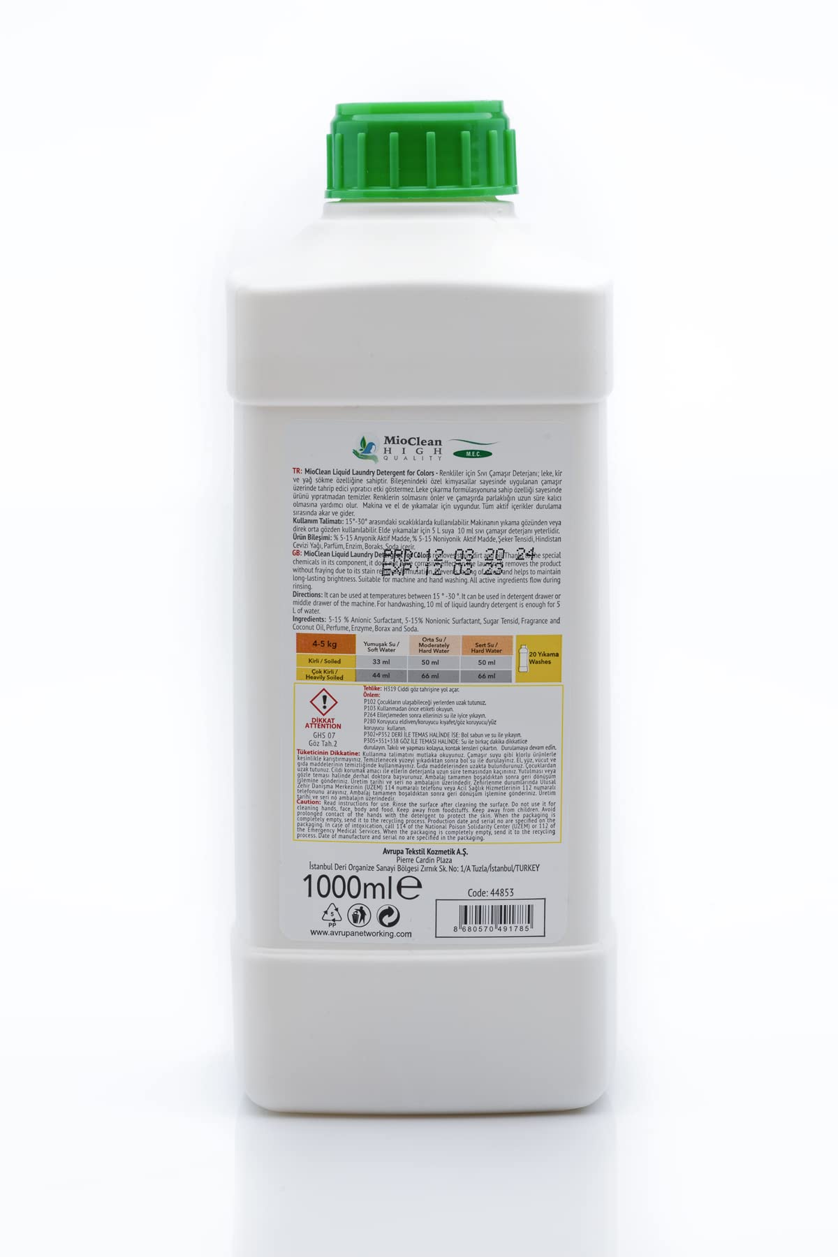Mioclean Renkliler için Sıvı Çamaşır Deterjanı 1000 ML