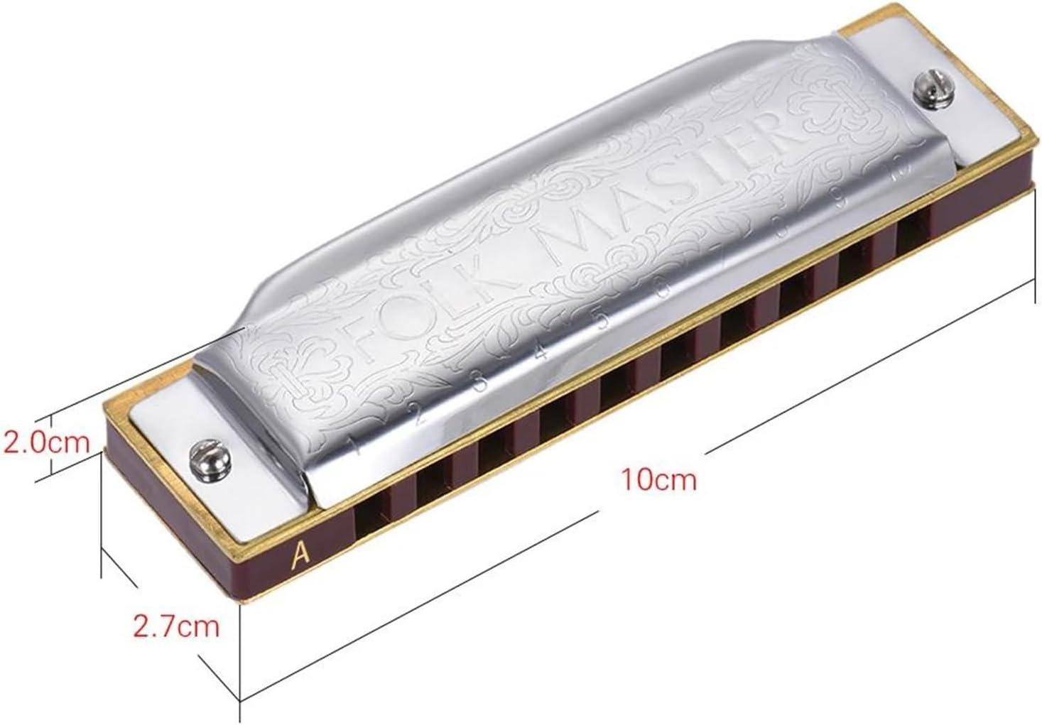 バンドハーモニカ 10穴ダイアトニックハーモニカ（F調、20音）初心者向け(F)