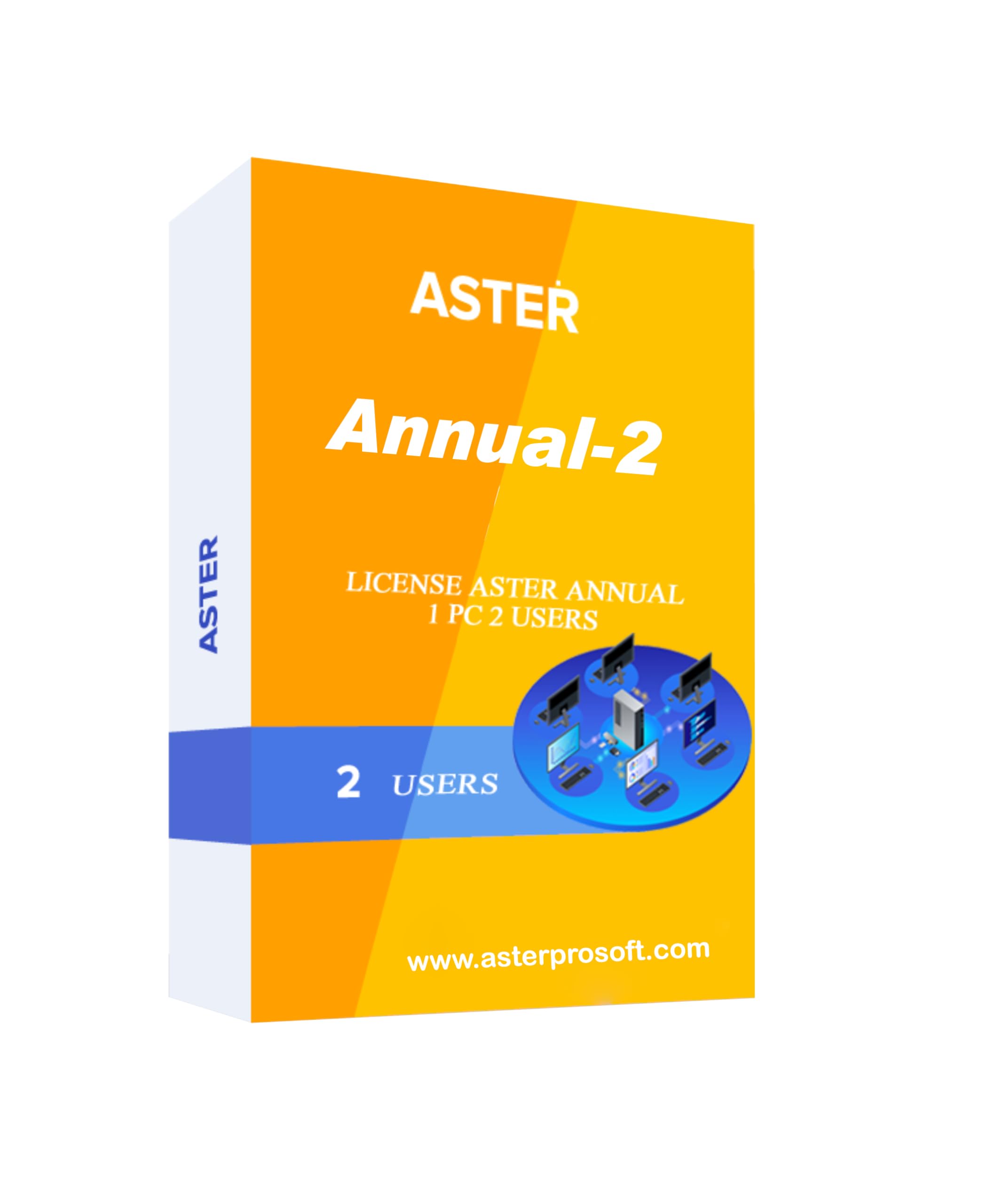 ASTER Annual 2 Workplaces, MS Windows 7/8/10/11/ (2-User 1PC) Annual Subscription 1-Year (Email Delivery No CD)