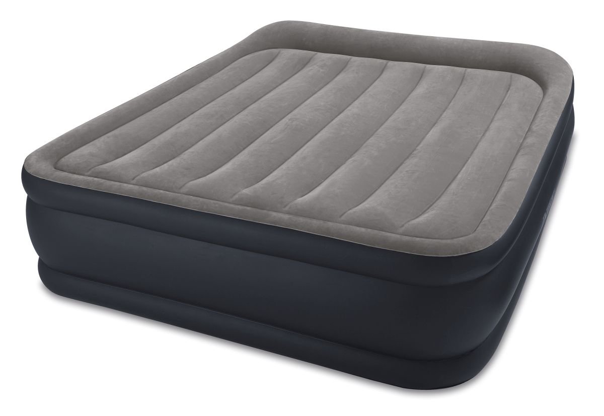 Intex Dura-Beam Plus Series Deluxe Pillow Rest Raised Airbed - 64136, Light Grey, Queen