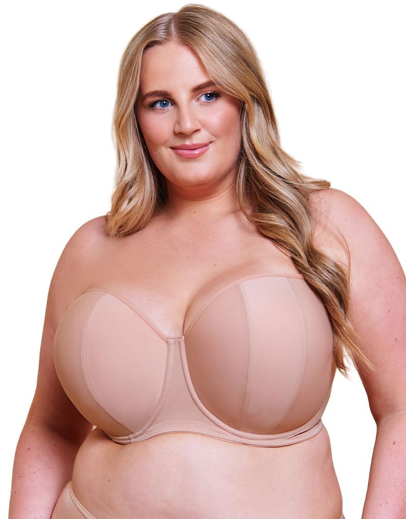 Curvy Kate Luxe Strapless Bra - Latte Beige - Size 38G - Full Support Uplift