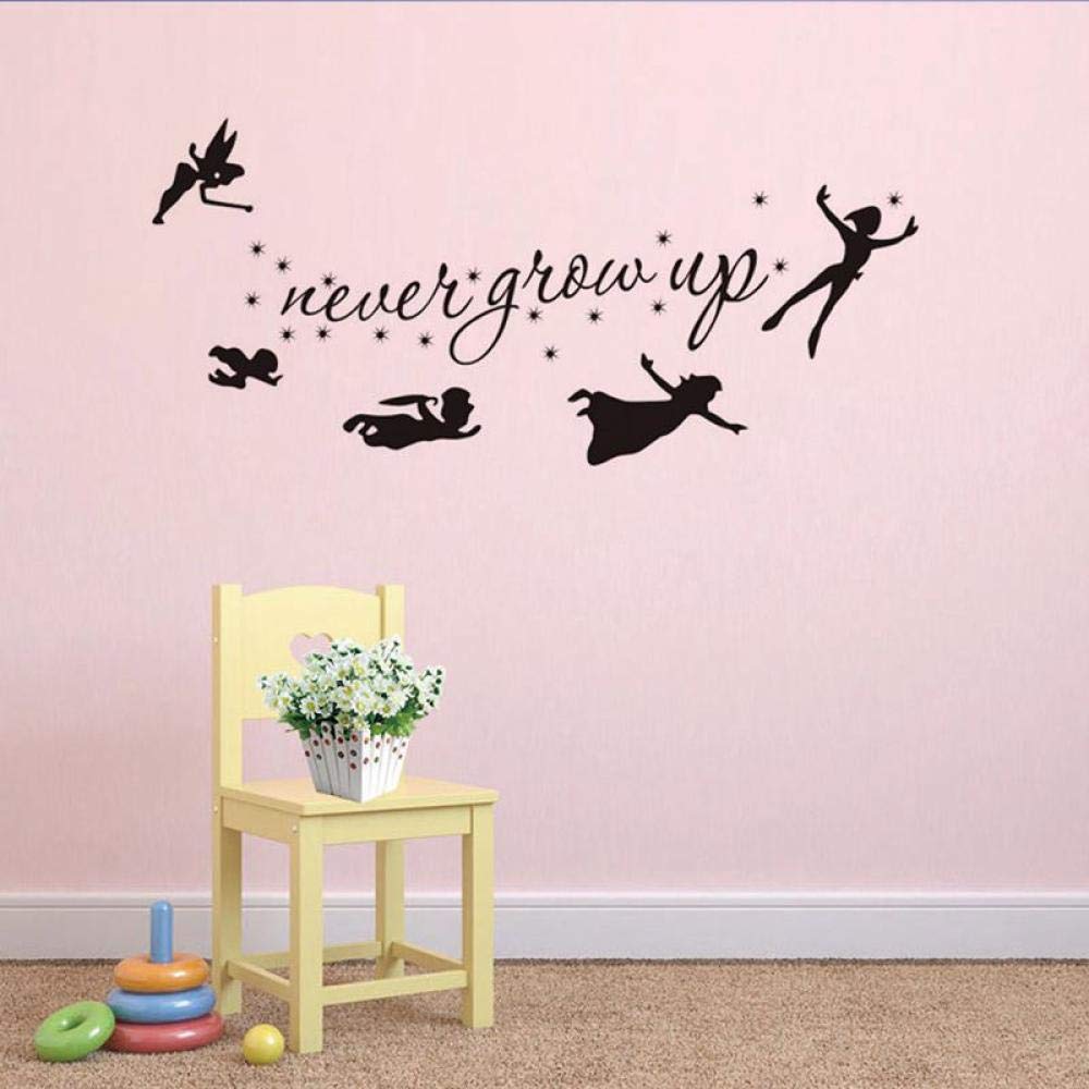 Fairy Peter Pan Wall Stickers Kids Bedroom Children Room Decoration Black Wall Stickers Can Transfer Citation Stickers Buy Online In Guernsey At Desertcart