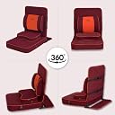 Friends of Meditation Extra Large Relaxing Buddha Meditation and Yoga Chair with Back Support Cushion and Meditation Block (100% Cotton, Maroon, Seat Size: 24x22 inches) gallery image