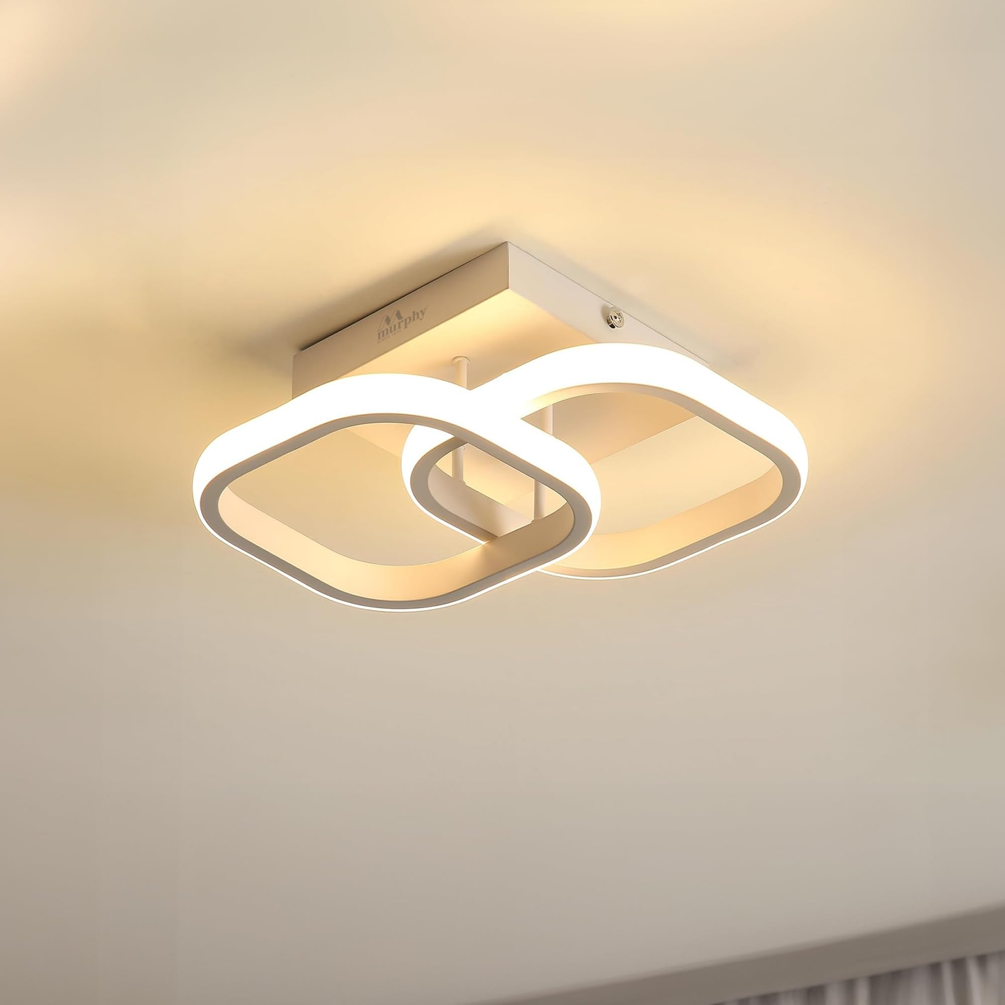Murphy 22W LED Modern Ceiling Light, Pack of 1 | 3 Color Change (Warm/Natural/Cool) Square Acrylic Flush Mount for Living Room, Bedroom, Hall & False Ceiling-image-2