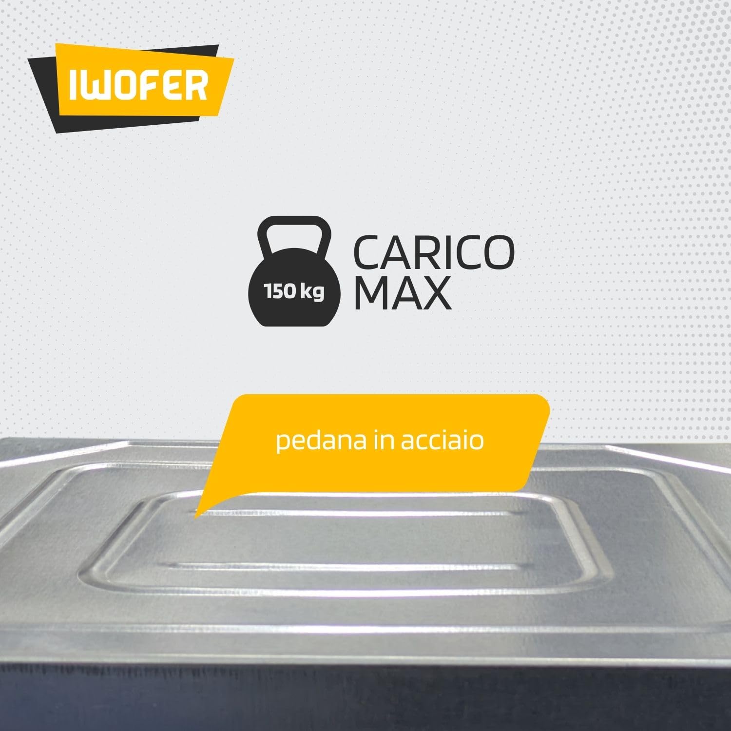 IWOFER Scala Domestica in Alluminio | Antiscivolo con Gradini da 80mm | con Portaoggetti e Blocco di sicurezza | Made in Italy (Giallo, 6)