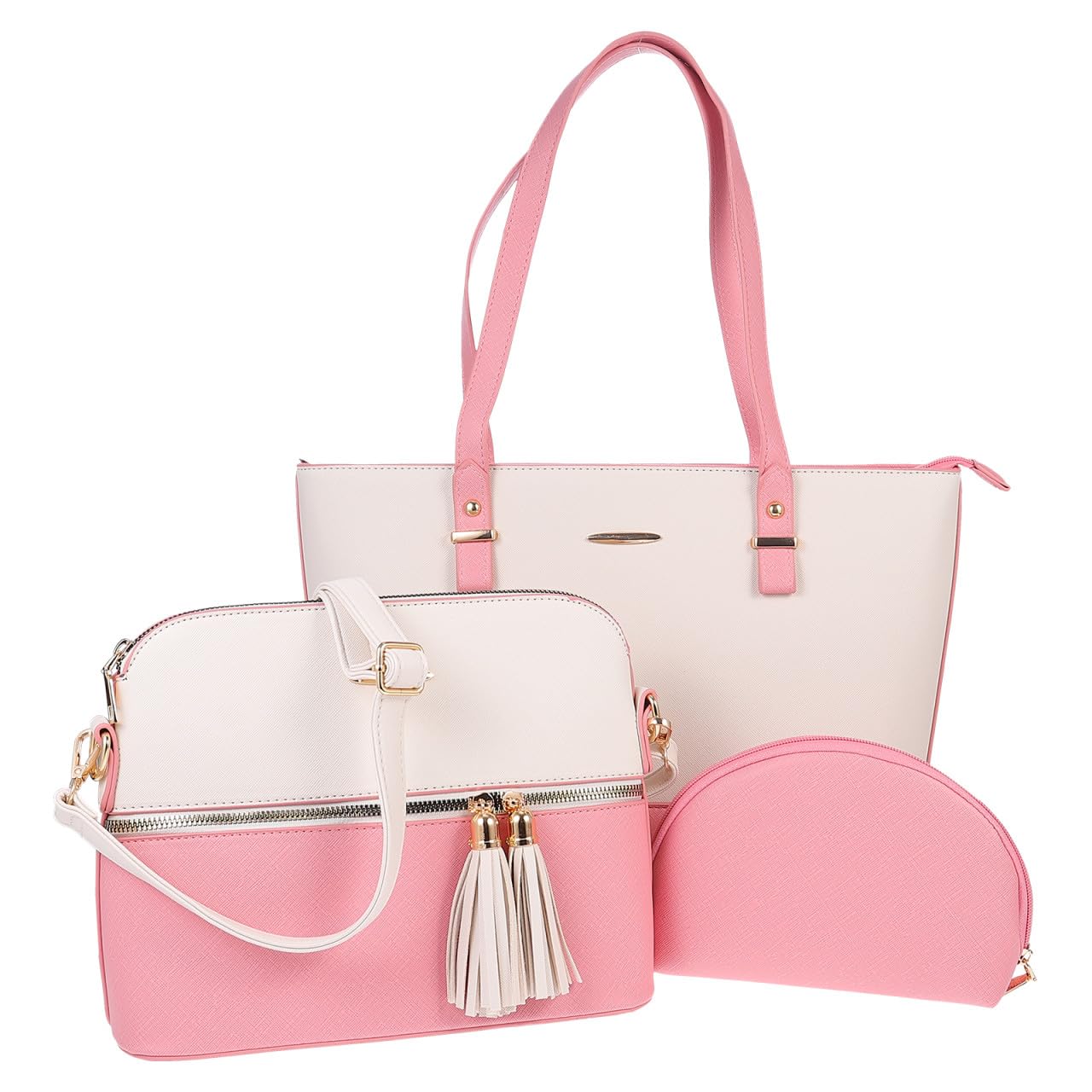 PACKOVE Bolso con Compartimentos de Pu para Mujer Conjunto de Bolso de Mano de Hombro con Gran Capacidad y Estilo Moderno para Ocio y Compras Color Aleatorio