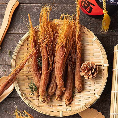 Red Ginseng Roots Whole Root Pieces - Red Panax Ginseng Roots Ginseng Red Ginseng Korean Red Ginseng Supplement Red Ginseng Tea Energy Chews (100 Grams /0.22 Lbs), 1.0 Count #TOP4