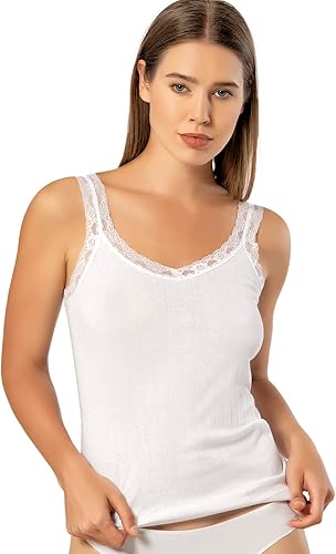 Vista 5 de VAVONNE - Camiseta sin mangas tipo camisola para mujer, toda de algodón, aireada, suave y cómoda