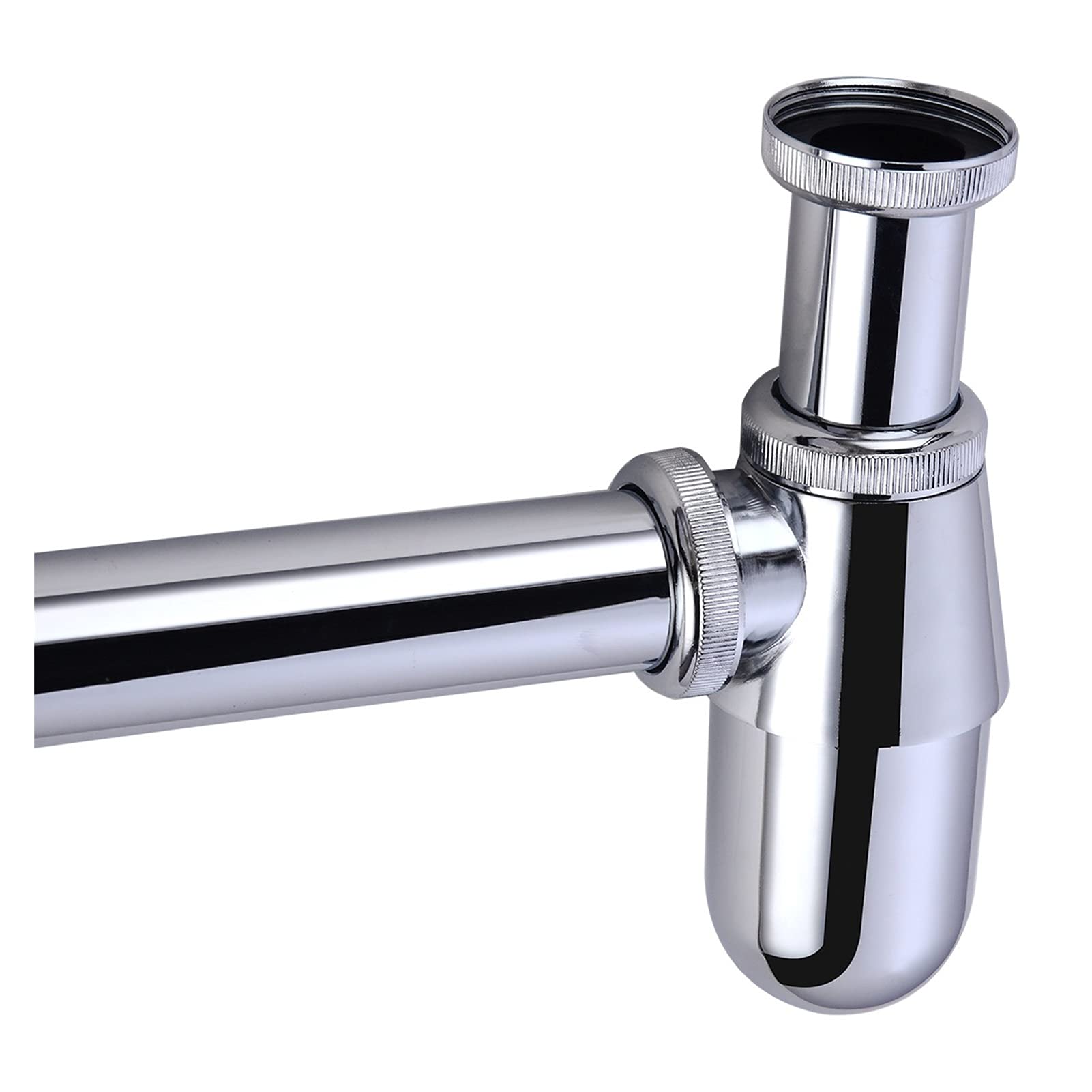 Trampa para Botella Plateada, sifón Redondo, latón, Cromo, baño, tocador, Lavabo, tubería, Fregadero, tuberías de Agua Residual, Accesorios de baño exquisitos